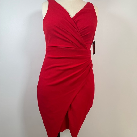 Guess V-Neck Asymmetrical Dress in Red Macy’s size 14 - Picture 4 of 7